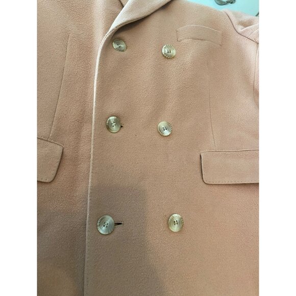 Egon Von Furstenberg Double-Breasted Overcoat Tan Wool Cashmere Size 42 R - Picture 4 of 15